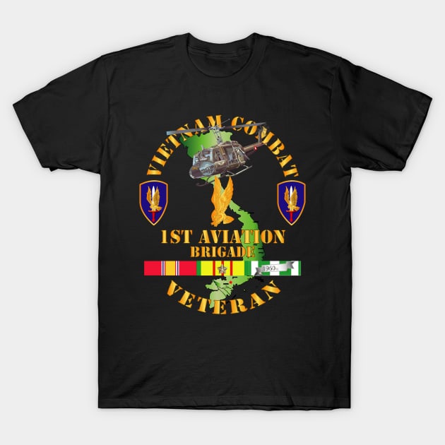 Vietnam Combat Cavalry Veteran w 1st Aviation Bde T-Shirt by twix123844